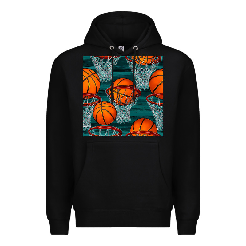 Basketball Hoop Seamless Pattern Premium Hoodie by BundleAndBundleShop | Teevron
