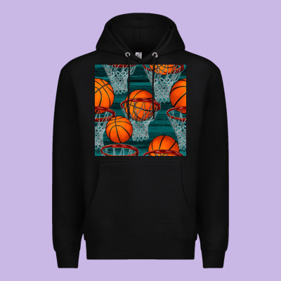 Basketball Hoop Seamless Pattern Premium Hoodie Designed By Bundleandbundleshop