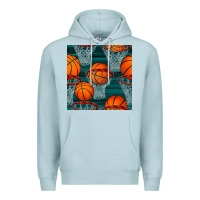 Blue Mist basketball hoop seamless pattern Premium Hoodie - BundleAndBundleShop