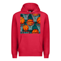 Cardinal basketball hoop seamless pattern Premium Hoodie - BundleAndBundleShop