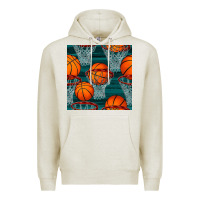 Oatmeal Heather basketball hoop seamless pattern Premium Hoodie - BundleAndBundleShop