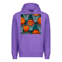 Purple basketball hoop seamless pattern Premium Hoodie - BundleAndBundleShop
