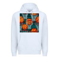 White basketball hoop seamless pattern Premium Hoodie - BundleAndBundleShop
