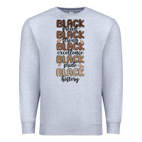 Heather Grey black history melanin malia Premium Sweatshirt - MaliasSmallBusiness
