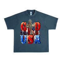 Midnight Navy God bless the USA  4th of july Urban Heavy Tee - CowGirlArtShop