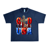Navy God bless the USA  4th of july Urban Heavy Tee - CowGirlArtShop