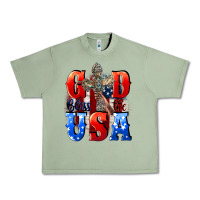 Oil Green God bless the USA  4th of july Urban Heavy Tee - CowGirlArtShop