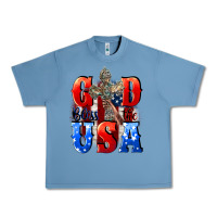 Pebble Blue God bless the USA  4th of july Urban Heavy Tee - CowGirlArtShop