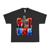 Pigment Black God bless the USA  4th of july Urban Heavy Tee - CowGirlArtShop