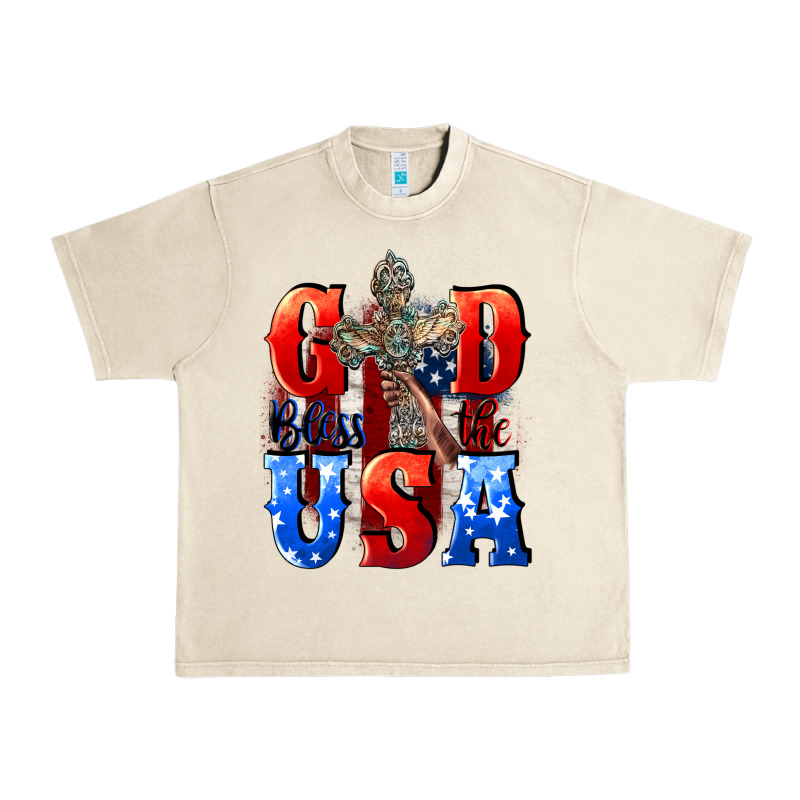 God Bless The Usa  4th Of July Urban Heavy Tee by CowGirlArtShop | Teevron