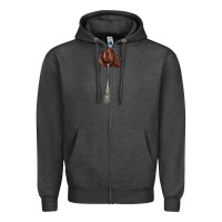 Charcoal Heather spoon with chocolate Zipper Hoodie - AdoDesignShop