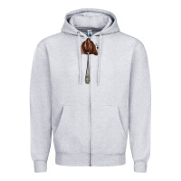 Heather Grey spoon with chocolate Zipper Hoodie - AdoDesignShop