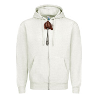 Oatmeal Heather spoon with chocolate Zipper Hoodie - AdoDesignShop