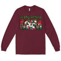 Burgundy mexican flag sunflower mom leopard Long Sleeve Tee - JahusDesignShop