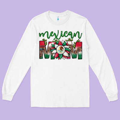 Mexican Flag Sunflower Mom Leopard Long Sleeve Tee Designed By Jahusdesignshop