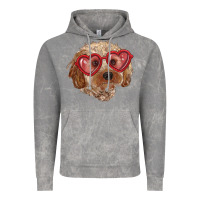 Cloud Rock toy poodle with love glasses Vintage Hoodie - RanaPortraitStore