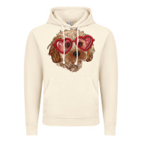 Vintage Artic toy poodle with love glasses Vintage Hoodie - RanaPortraitStore