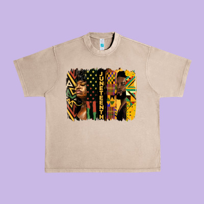 Juneteenth Brush Stroke Urban Heavy Tee Designed By Hra Design Shop