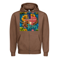 Chestnut 4th of july texas map with cow seamless pattern Zipper Hoodie - BundleAndBundleShop