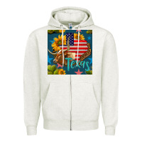 4th Of July Texas Map With Cow Seamless Pattern Zipper Hoodie | Teevron