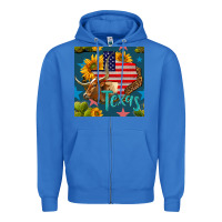 True Royal 4th of july texas map with cow seamless pattern Zipper Hoodie - BundleAndBundleShop