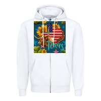 White 4th of july texas map with cow seamless pattern Zipper Hoodie - BundleAndBundleShop