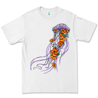 White light purple jellyfish and floral Premium Tee - BarkalooDesign