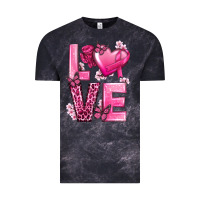 Cloud Black Love Cancer with Heart Vintage Tee - texasbilliewilder
