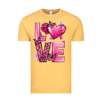 Vintage Mustard Love Cancer with Heart Vintage Tee - texasbilliewilder