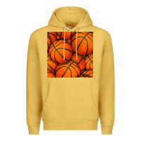Antique Gold basketball seamless pattern Premium Hoodie - BundleAndBundleShop