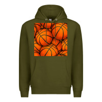 Army Green basketball seamless pattern Premium Hoodie - BundleAndBundleShop