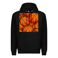 Black basketball seamless pattern Premium Hoodie - BundleAndBundleShop