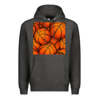 Charcoal Heather basketball seamless pattern Premium Hoodie - BundleAndBundleShop