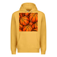 Mustard basketball seamless pattern Premium Hoodie - BundleAndBundleShop