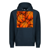 Navy basketball seamless pattern Premium Hoodie - BundleAndBundleShop