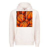 Pale Pink basketball seamless pattern Premium Hoodie - BundleAndBundleShop