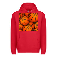 Red basketball seamless pattern Premium Hoodie - BundleAndBundleShop