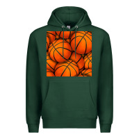 Sports Green basketball seamless pattern Premium Hoodie - BundleAndBundleShop