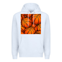 White basketball seamless pattern Premium Hoodie - BundleAndBundleShop