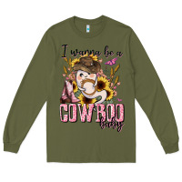 Army Green i wanna be a cowboo baby halloween Long Sleeve Tee - AdoDesignShop
