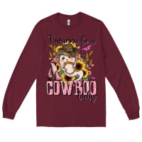 Burgundy i wanna be a cowboo baby halloween Long Sleeve Tee - AdoDesignShop