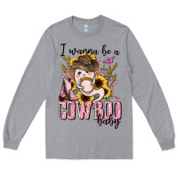 Heather Grey i wanna be a cowboo baby halloween Long Sleeve Tee - AdoDesignShop