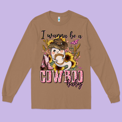 I Wanna Be A Cowboo Baby Halloween Long Sleeve Tee Designed By Adodesignshop
