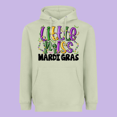 Little Miss Mardi Gras Heavyweight Hoodie Designed By Maliassmallbusiness