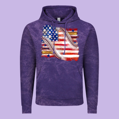 Vintage Hoodie baseball american flag