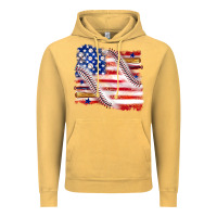 Vintage Mustard baseball american flag Vintage Hoodie - texasbilliewilder