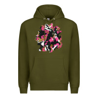 Army Green valentine's day cow patches Premium Hoodie - AdoDesignShop