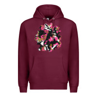 Burgundy valentine's day cow patches Premium Hoodie - AdoDesignShop