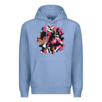 Colony Blue valentine's day cow patches Premium Hoodie - AdoDesignShop