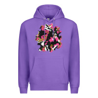Purple valentine's day cow patches Premium Hoodie - AdoDesignShop